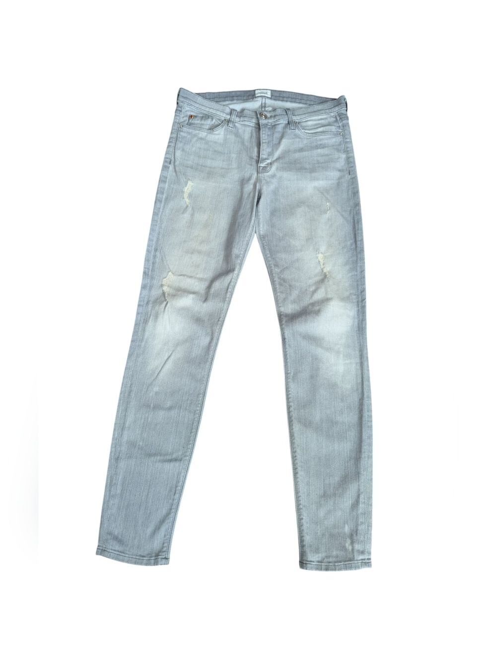 Hudson Mid Rise Distressed Skinny Jeans